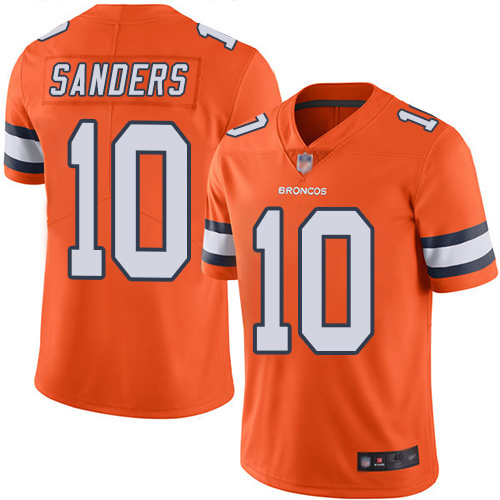 Men Denver Broncos #10 Emmanuel Sanders Limited Orange Rush Vapor Untouchable Football NFL Jersey->denver broncos->NFL Jersey